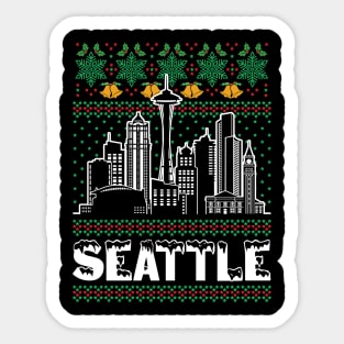 Seattle Washington Ugly Christmas Sticker